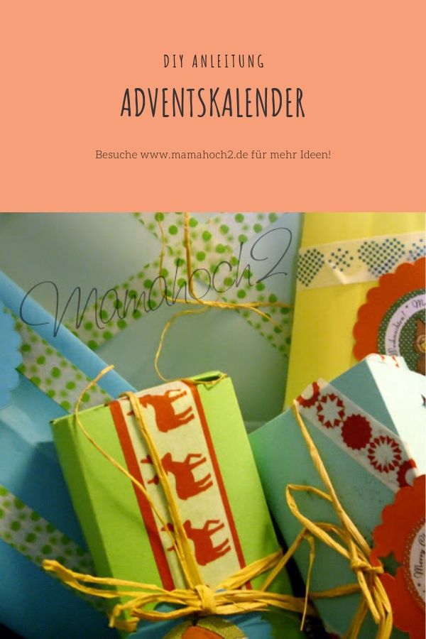 DIY Adventskalender aus buntem Papier, Washi Tape und Aufklebern – Anleitung