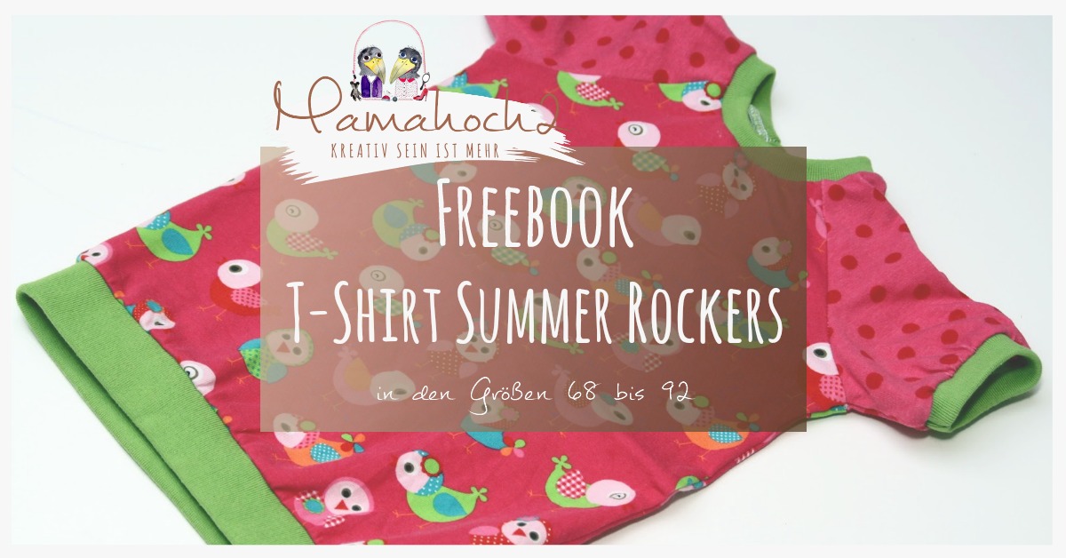 Nähanleitung – Freebook T-Shirt Summer Rockers Gr. 68 von bis 92