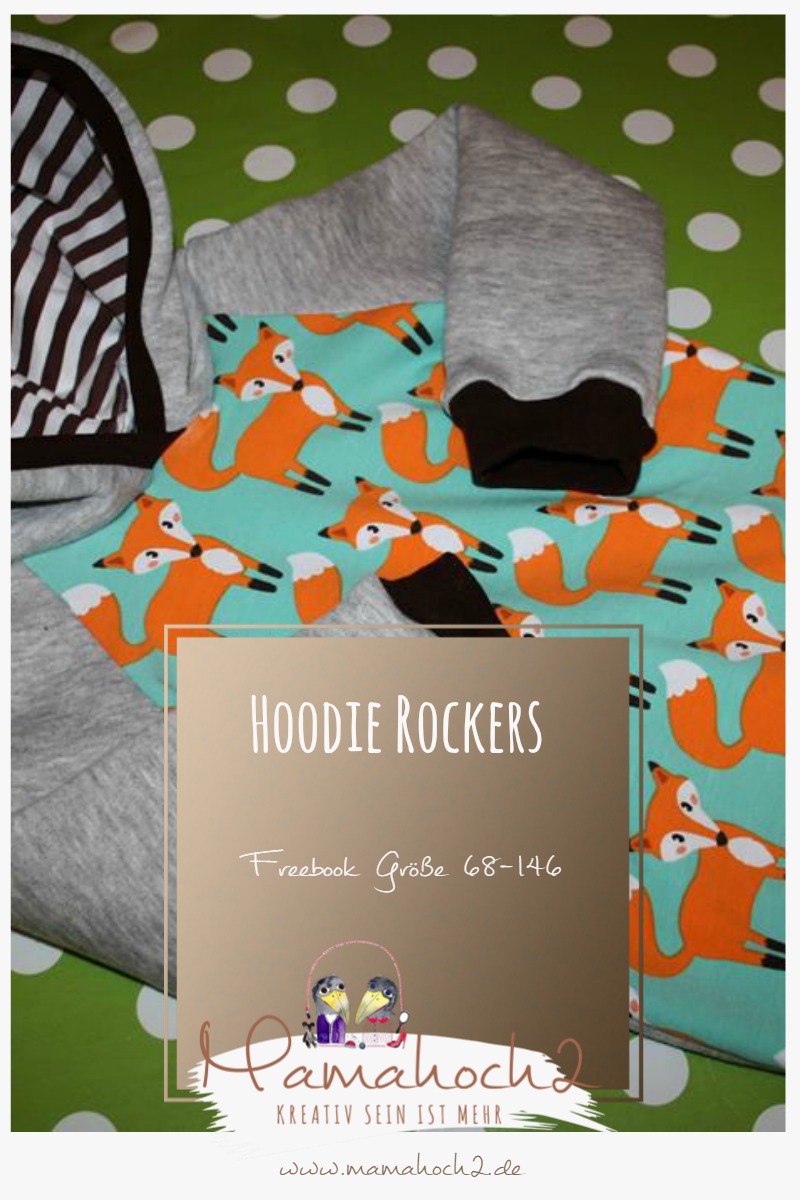 Hoodie Rockers &#8211; Kapuzenpullover Gr. 68-146 Freebook