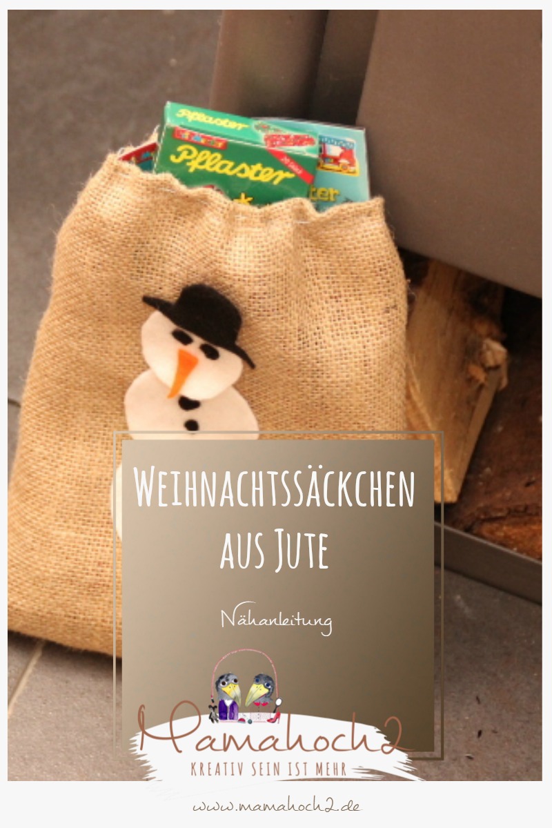 Nähanleitung für Weihnachtssäckchen aus Jute