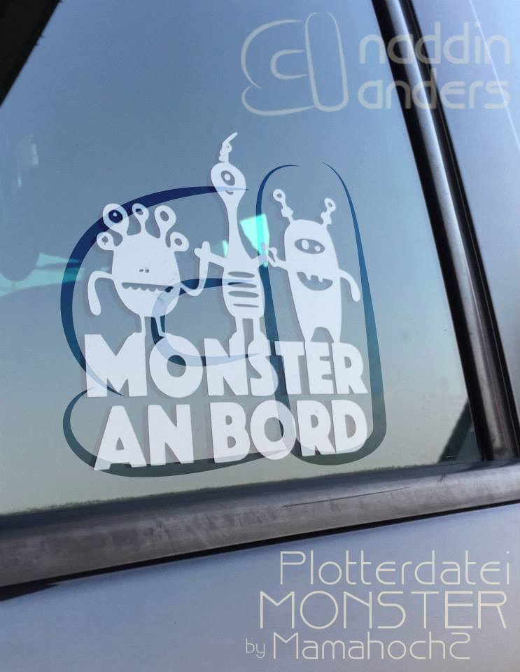 monster auto aufkleber plotten