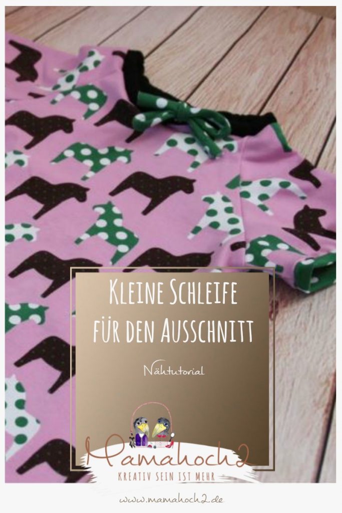 Nähtutorial für eine kleine Schleife am Ausschnitt