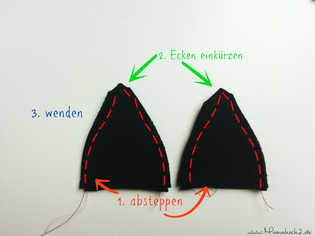 Tutorial Fledermaus Poncho Mamahoch2 Halloween Kostüm 2