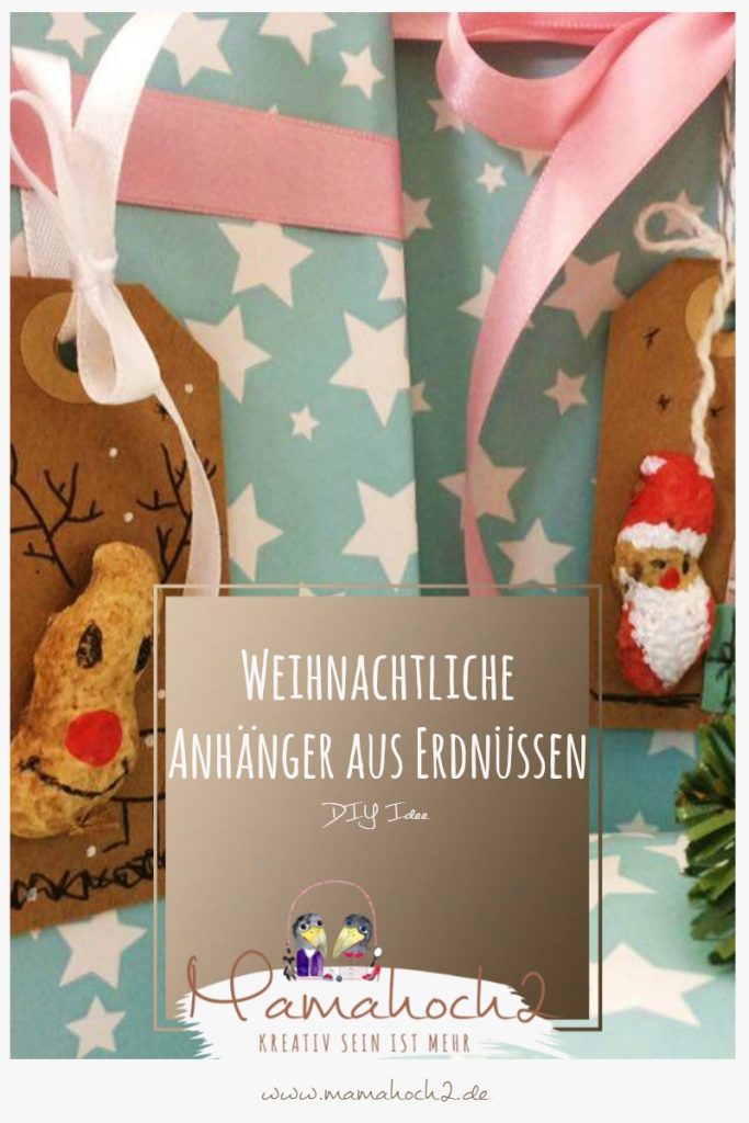 Weihnachtliche Geschenkanhänger aus Erdnüssen