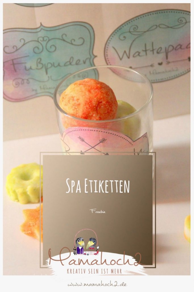 Freebie für Spa Etiketten für selbstgemachte Badekugeln