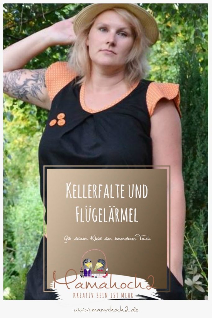 Kleid mit Kellerfalte und Flügelärmel &#8211; Nähanleitung