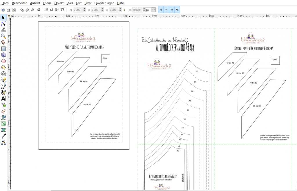 druckrahmen inkscape schnittmuster digitalisieren