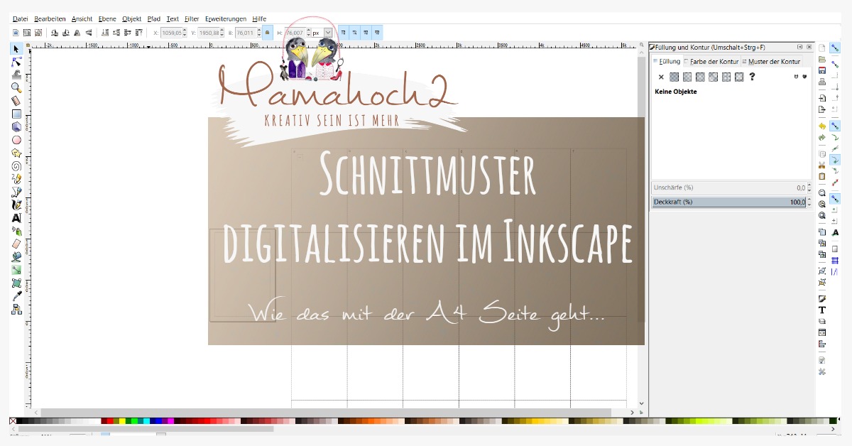 Schnittmuster erstellen: Wie man einen Druckrahmen im Inkscape definiert & Schnittmuster zeichnet