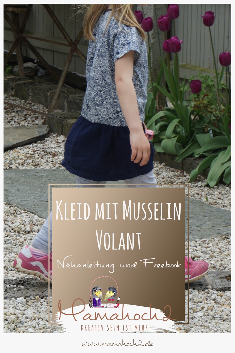 Nähanleitung Freebook Kleid mit Musselin Volant