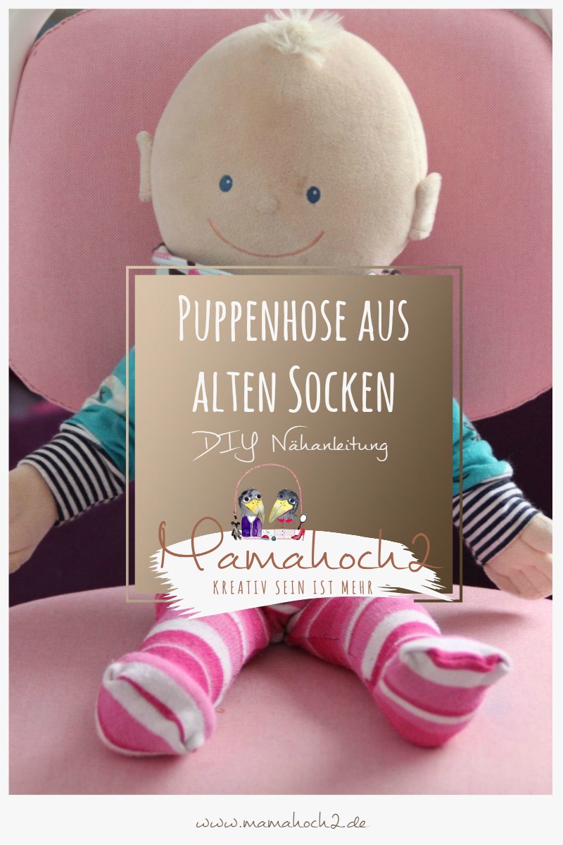 Puppenhose DIY Nähanleitung aus alten Socken und Strumpfhosen