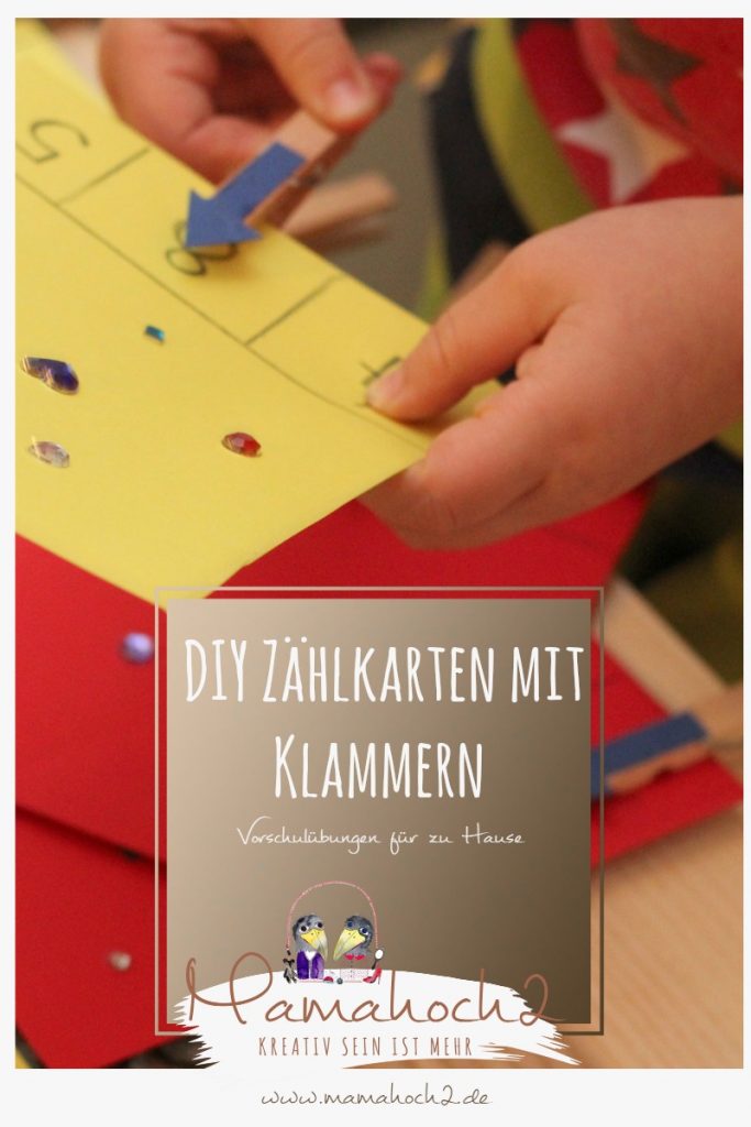 Vorschulübungen DIY Zählkarten montessori lernen