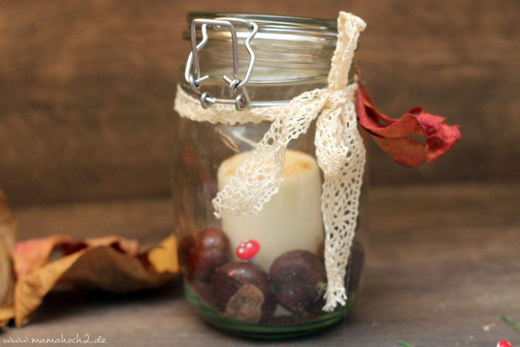 kastanien kerze glas diy selbermachen herbst basteln deko herbst (2)