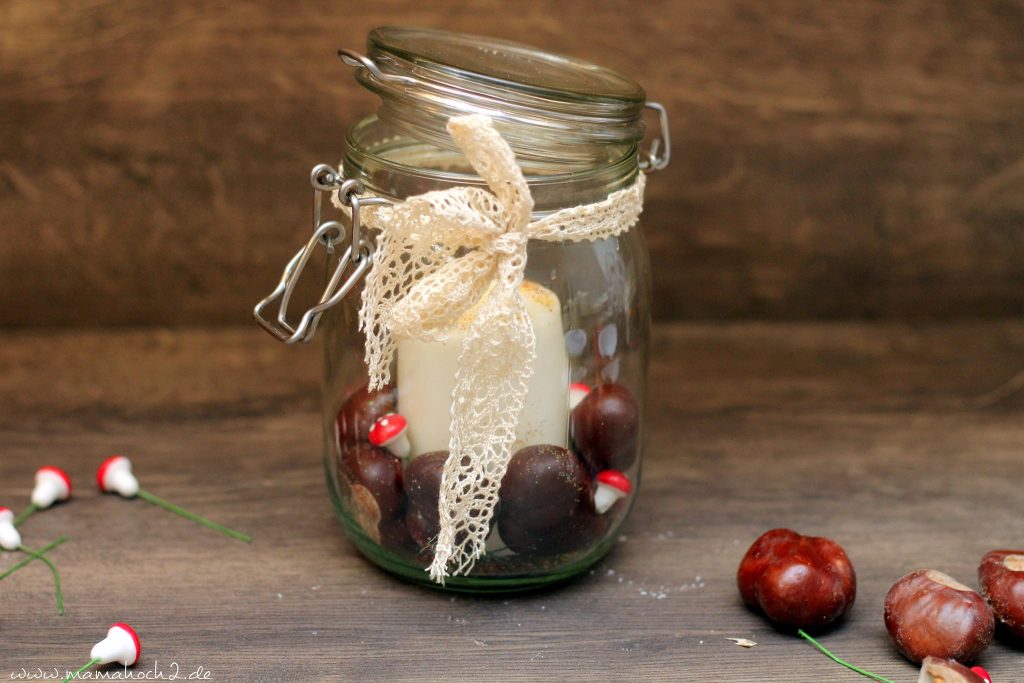 kastanien kerze glas diy selbermachen herbst basteln deko herbst (3)