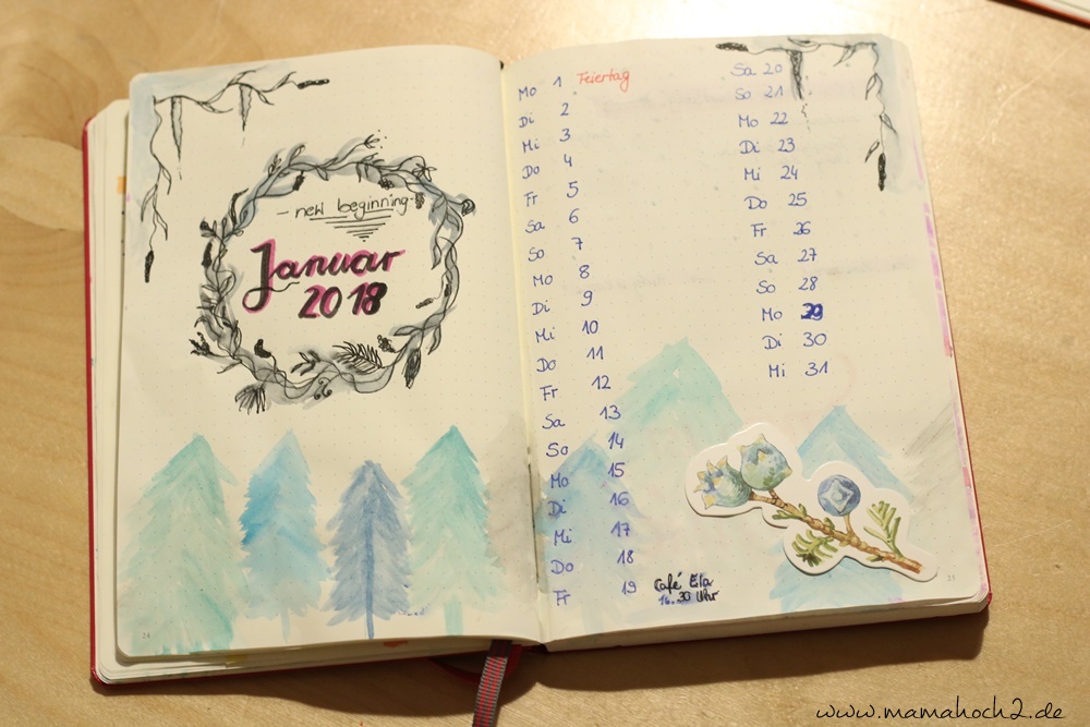 Bullet Journal . Bullet Journal Ideen . Bullet Journal Materialien . Bulett Journal Kalender . Kalender selber machen . kreative Kalender (46)