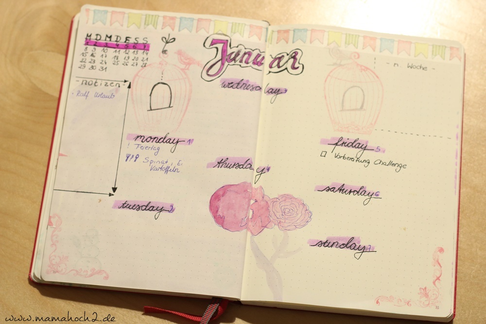 Bullet Journal . Bullet Journal Ideen . Bullet Journal Materialien . Bulett Journal Kalender . Kalender selber machen . kreative Kalender (47)