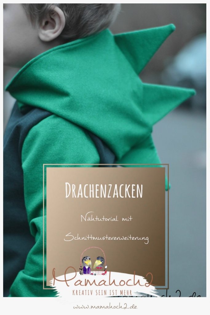 Drachenzacken für die Kapuze . Drachenpullover . Faschingskostüm selber nähen . Drachenkostüm . Drachenkapuze 54