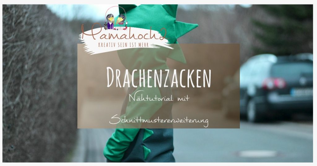 Drachenzacken für die Kapuze . Drachenpullover . Faschingskostüm selber nähen . Drachenkostüm . Drachenkapuze 56