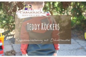 Teddy Rockers . Teddyohren annähen . Kapuze mit Ohren . Ohren an die Kapuze nähen . Bärenohren . Freebook Teddy Rockers 30