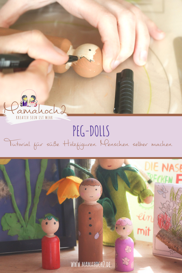 Peg Dolls Tutorial für süße Holzfiguren Menschen selber machen