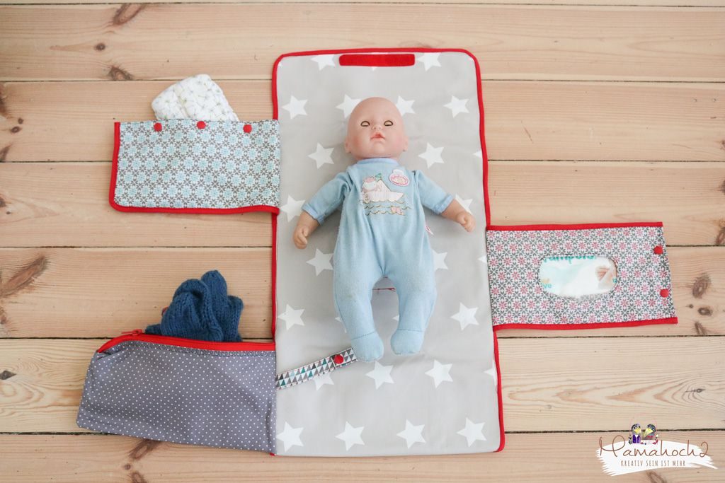 Wickeltasche nähen Wickelunterlage Nähanleitung Babys (3)