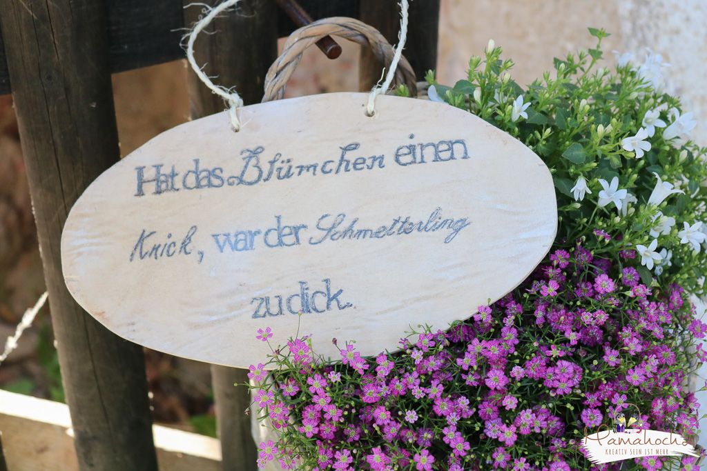 DIY Anleitung: Gartenschild aus Holz selber machen