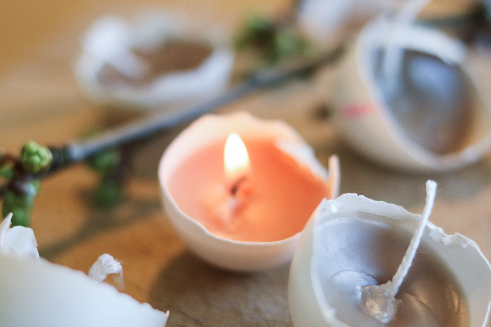 Kerzen in Eierschalen Osterbasteln – DIY Kerzen selber machen
