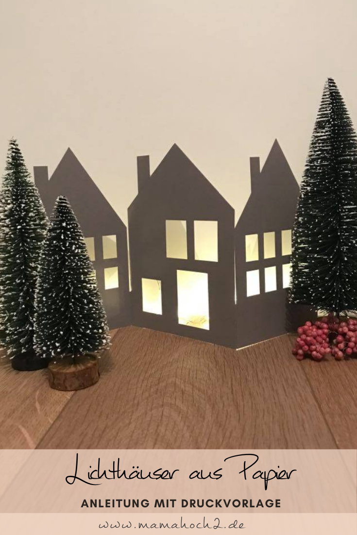 Deko Idee - Lichthäuser zum Basteln mit Druckvorlage