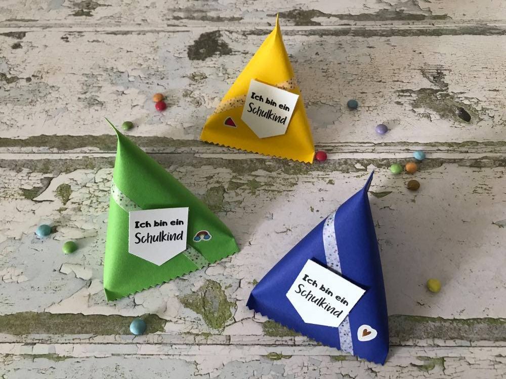 Mini-DIY zur Einschulung: kleines Dankeschön als Tischdeko selber machen